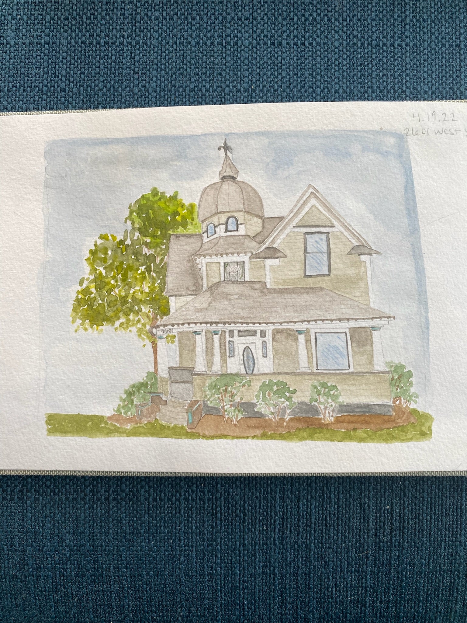 Watercolor House Portrait of a Historic Bellingham Home